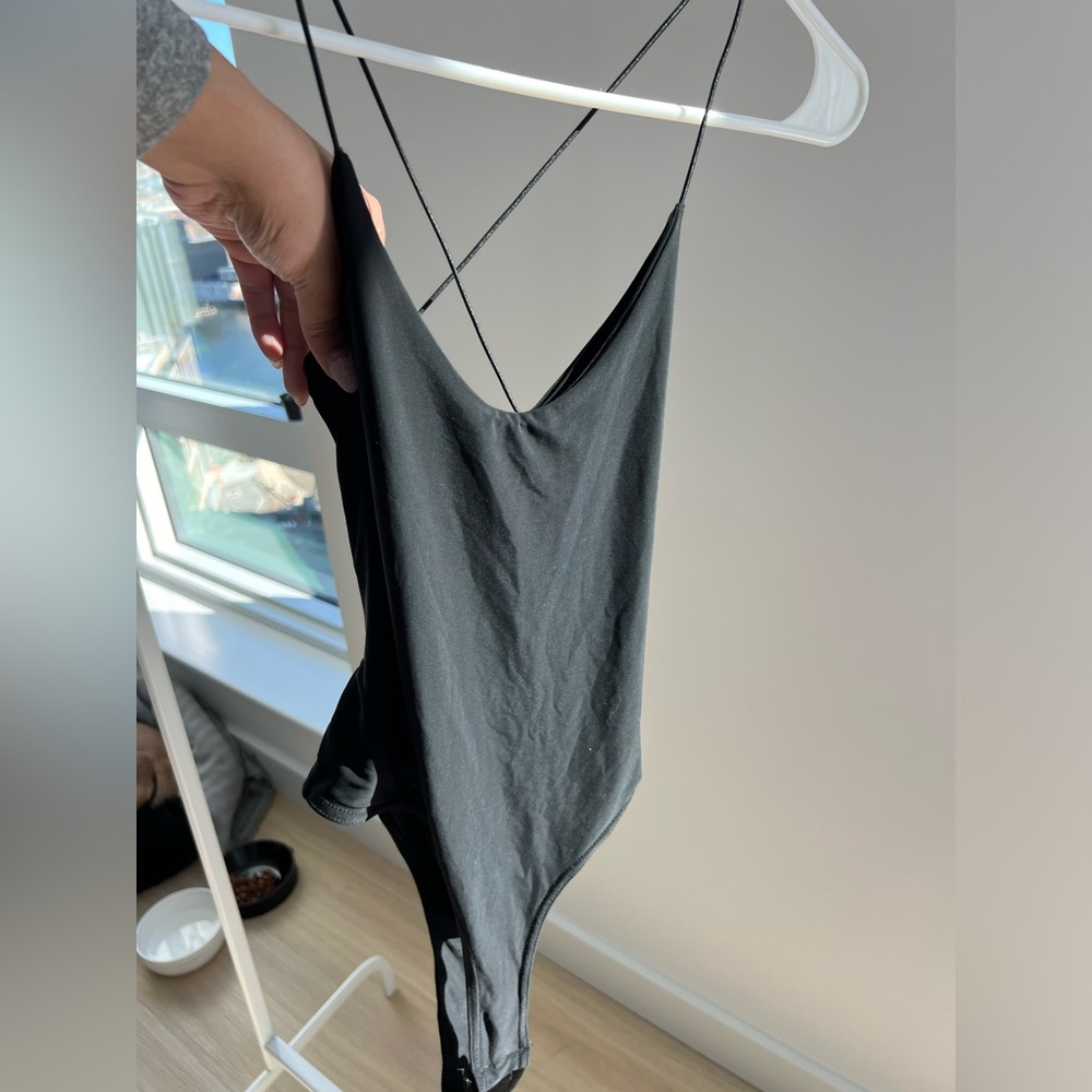 Black slinky bodysuit